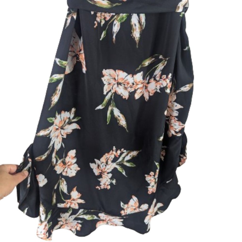 Lauren Ralph Lauren Floral Chinese Neck Floral Ruffle Shirt Button Down Dress 10 - Picture 8 of 12